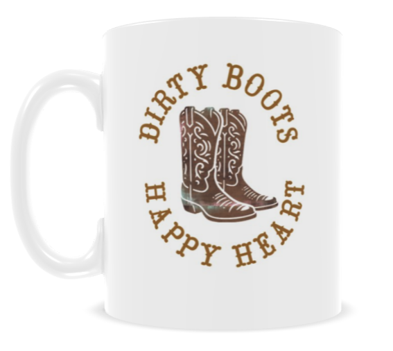 Dirty Boots, Happy Heart mug