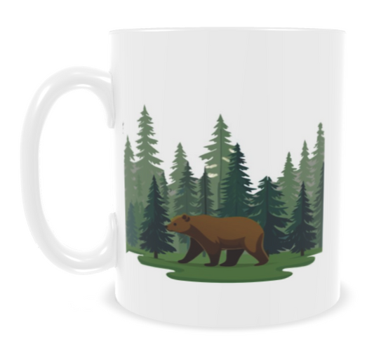 Bear Walking through Woods mug