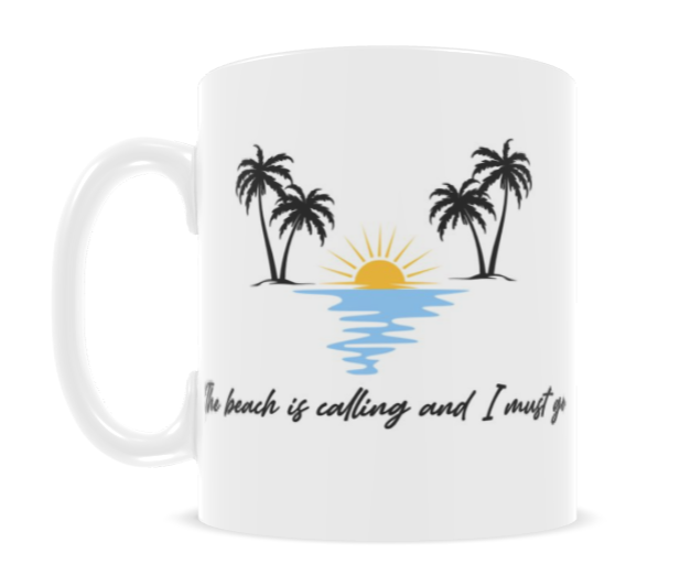 The Beach is Calling mug