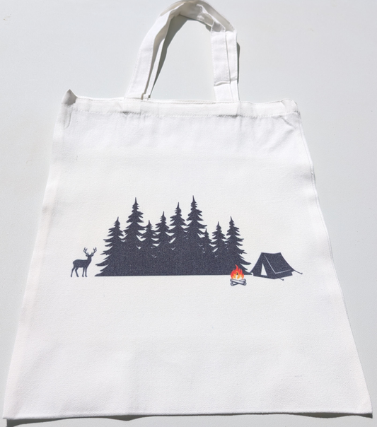Camping with a Buck tote