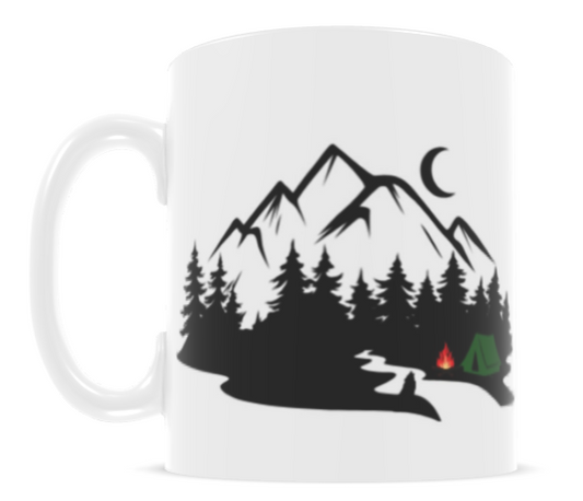 Camping with a Wolf mug