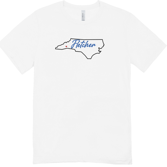 Fletcher, NC State Outline T-Shirt